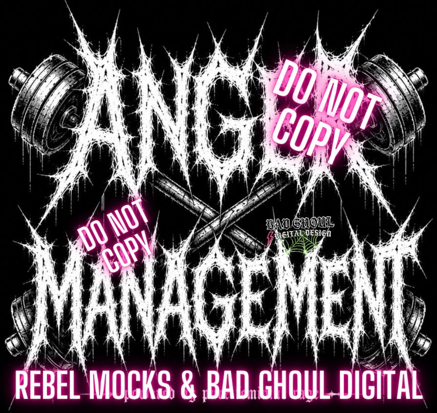 Anger Management| PNG DOWNLOAD | Black Fabric Only