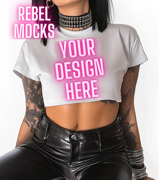 Crop Top Edgy Trendy Mock Up Model