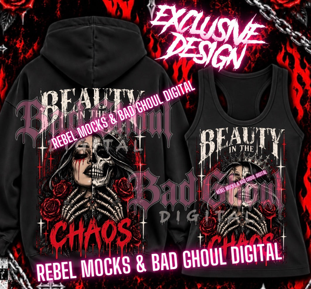 EXCLUSIVE | Beauty In The Chaos| PNG DOWNLOAD | Black Fabric Only