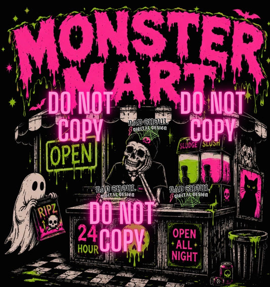 Monster Mart| PNG DOWNLOAD| Black Fabric