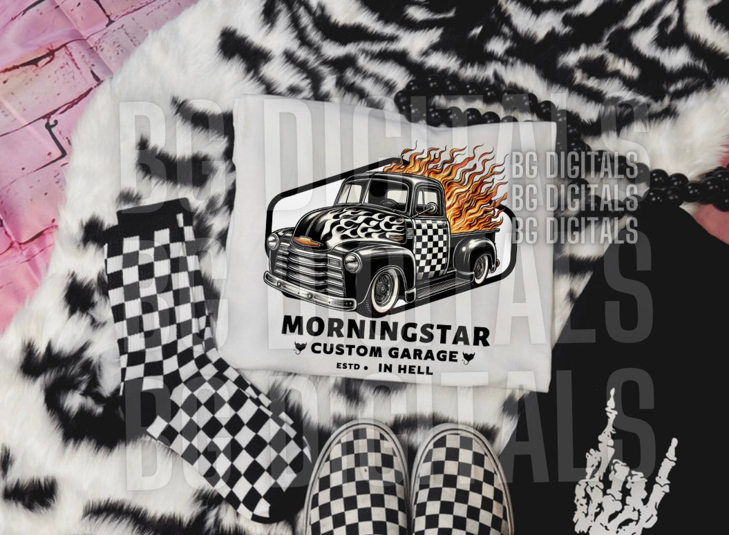 Sub Friendly Morning Star Garage Checkered Truck PNG Download