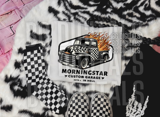 Sub Friendly Morning Star Garage Checkered Truck PNG Download