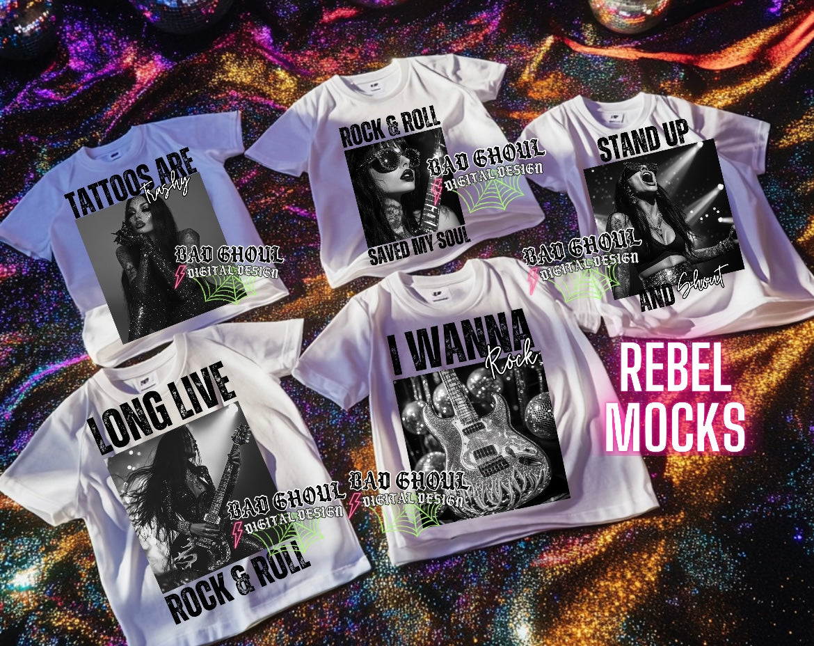 ROCK Black & White Bundle PNG Download
