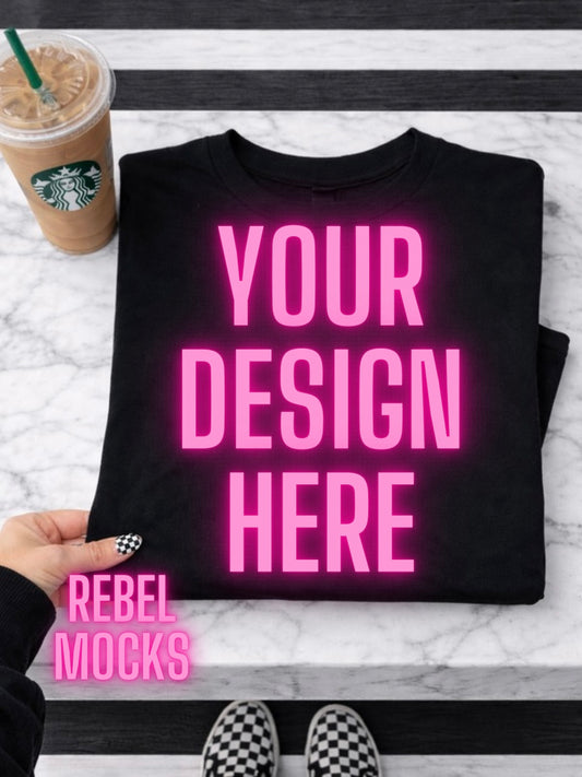 Black Tee | Edgy Alternative Mock Up