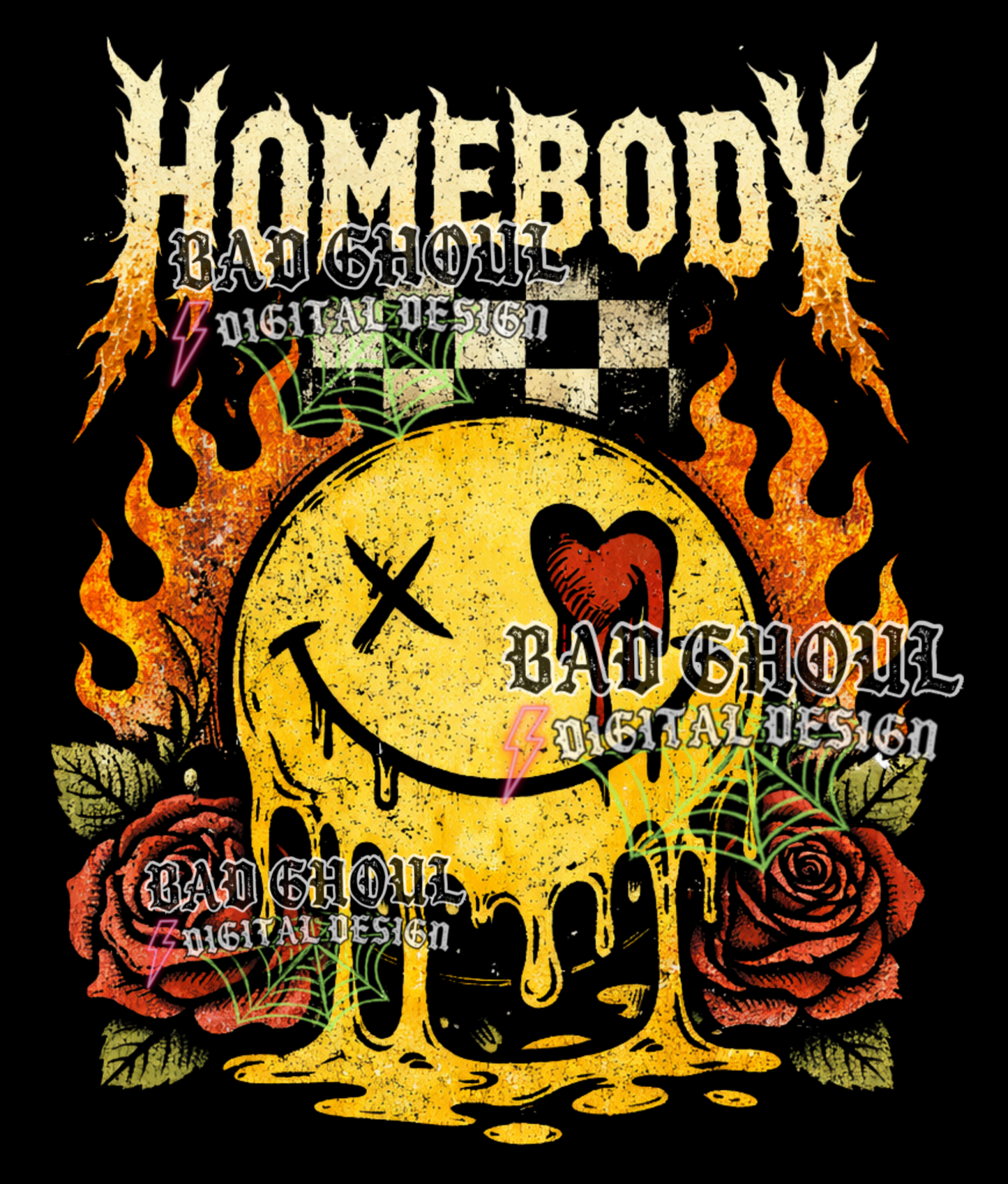 Homebody - Grungy | PNG DOWNLOAD BLACK FAB ONLY