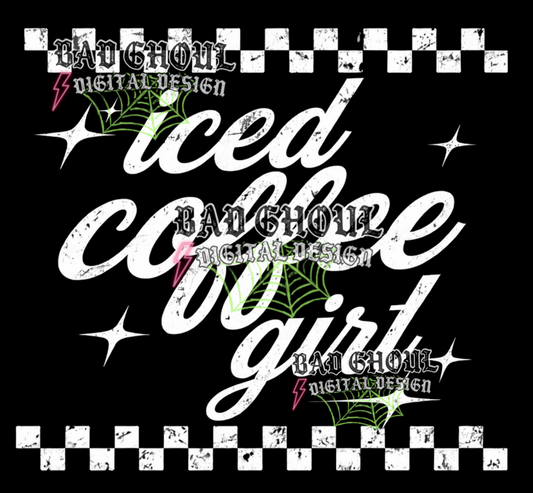 Iced Coffee Girly | PNG DOWNLOAD BLACK FAB ONLY