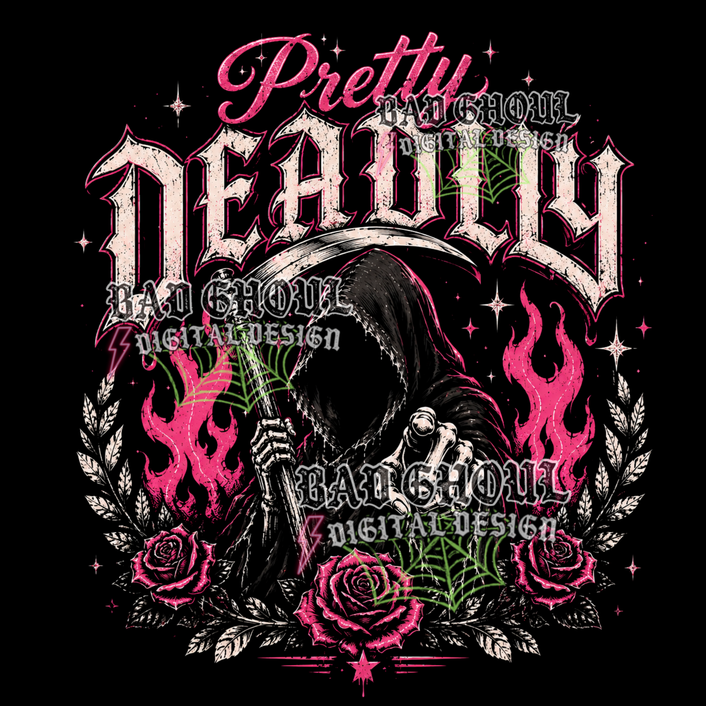 Pretty Deadly -Reaper | PNG DOWNLOAD | Black Fabric Only