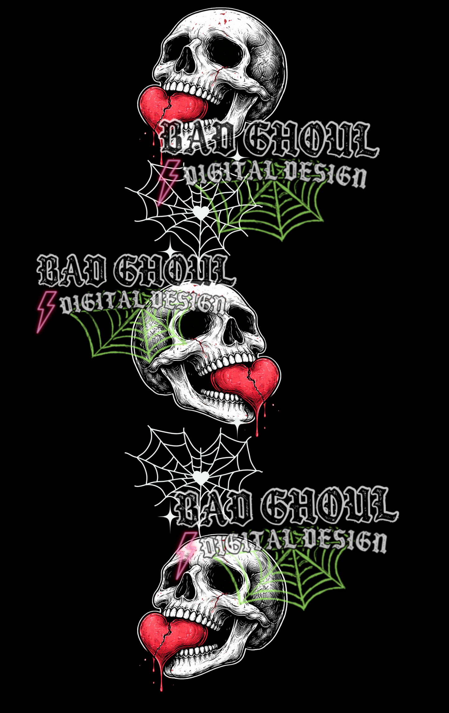 Skeleton + Heart Sleeve | PNG DOWNLOAD BLACK FAB ONLY