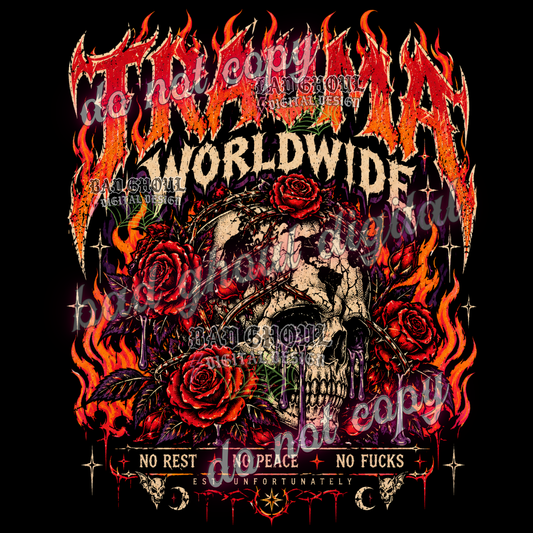 Trauma Worldwide No Rest | PNG DOWNLOAD BLACK FAB ONLY
