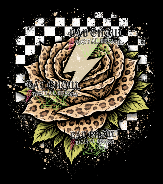Rose - Leopard Print | PNG DOWNLOAD BLACK FAB ONLY