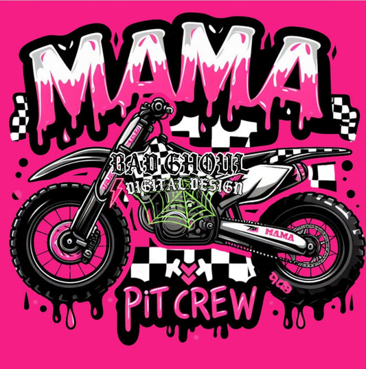 Mama Pit Crew Download PNG With Checkered Sleeve