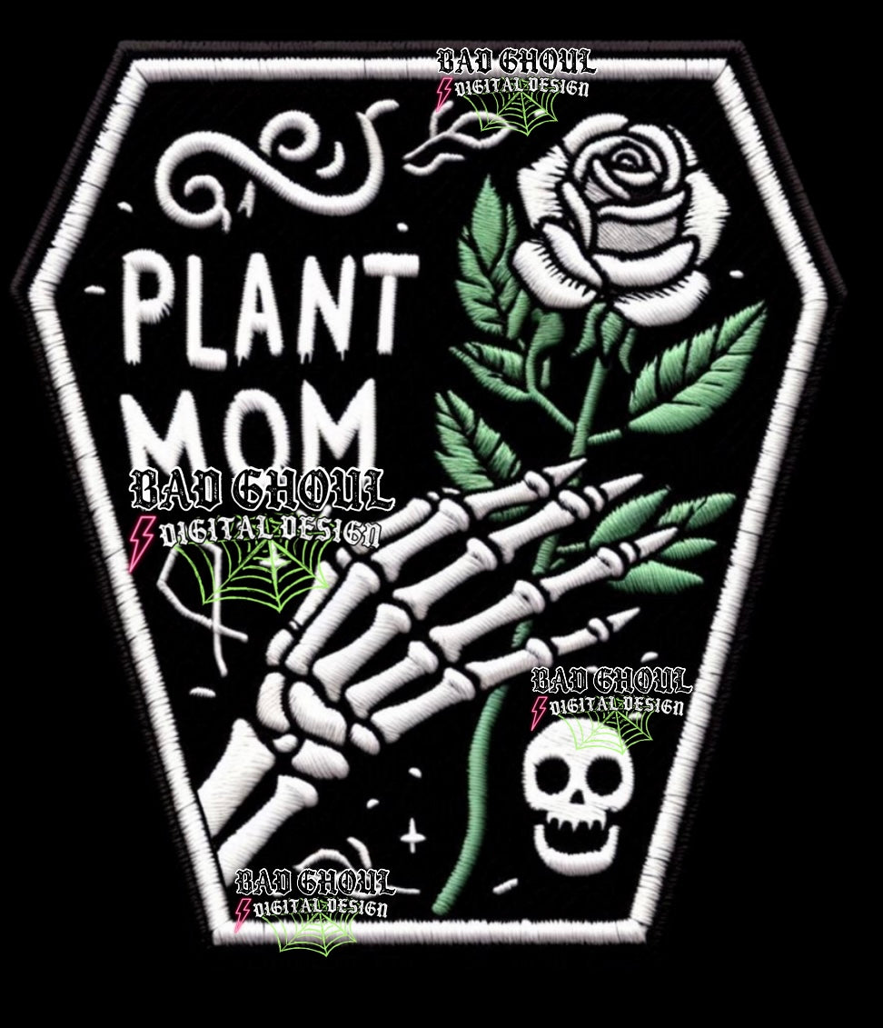 Plant Mom Faux Patch PNG Download