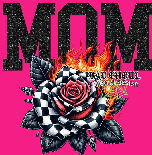 MOM Faux Glitter and rose PNG Download