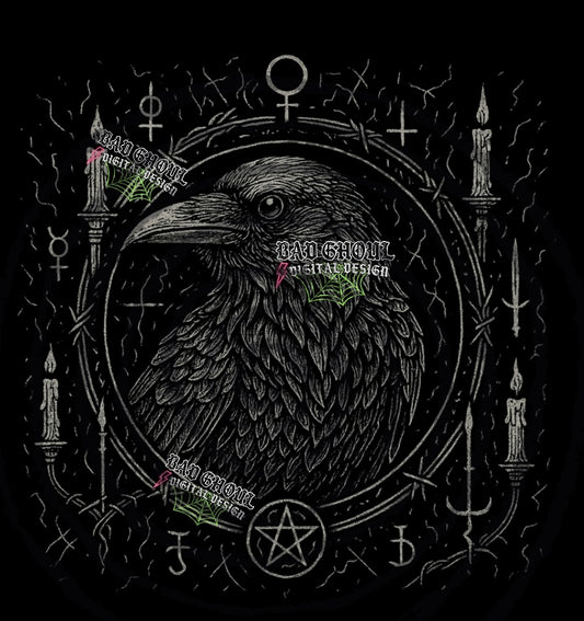 Raven PNG DOWNLOAD black fabric only