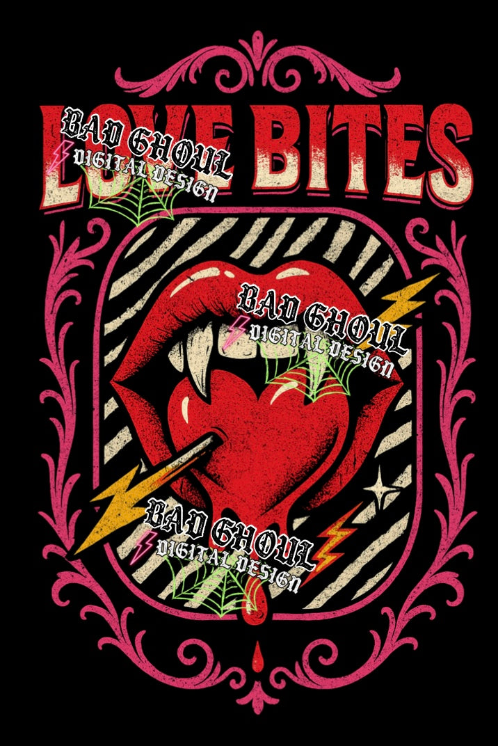 Love Bites PNG DOWNLOAD Black Fabric Only
