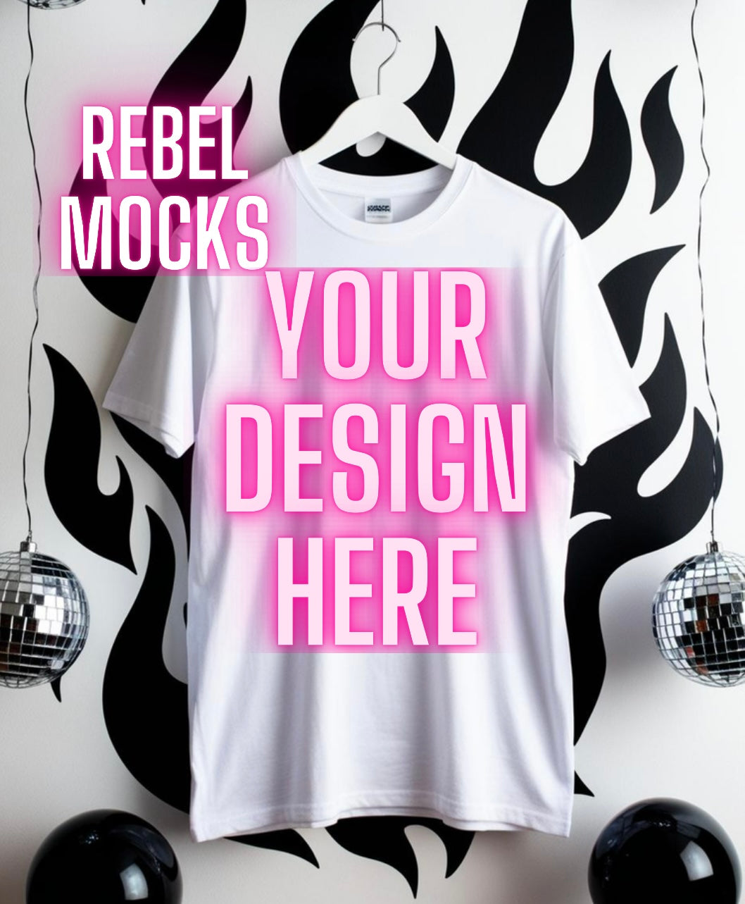 White Tee Edgy Trendy Mock Up