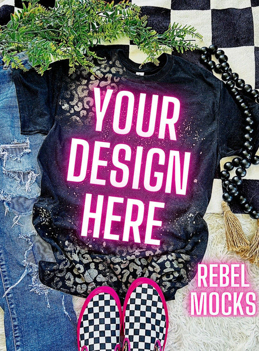 Black Cheetah Flat Lay Mock Up TRENDING