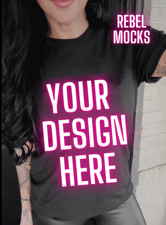 Edgy Black Tee Model Alt Vibes Mock Up