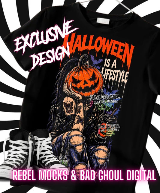 EXCLUSIVE |Halloween Is A Lifestyle| PNG DOWNLOAD| Black Fabric