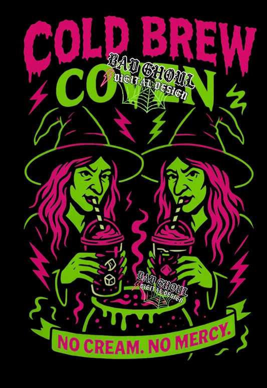 Cold Brew Coven PNG Download BLACK FABRIC ONLY