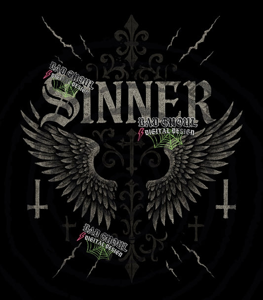 Sinner PNG DOWNLOAD black fabric only