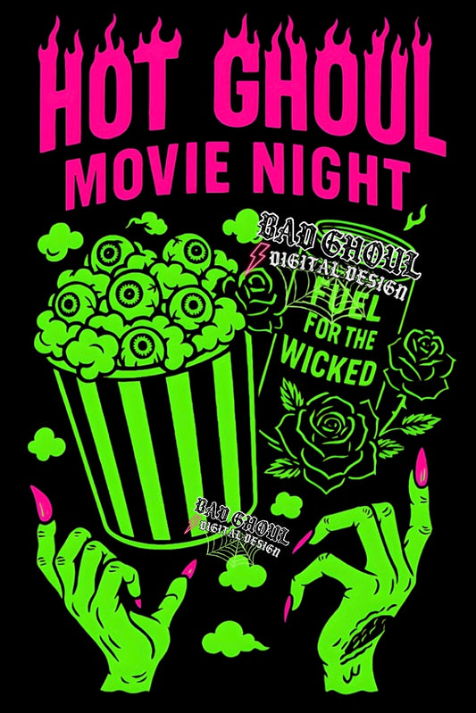 Hot Ghoul Movie Night PNG Download Black Fabric Only
