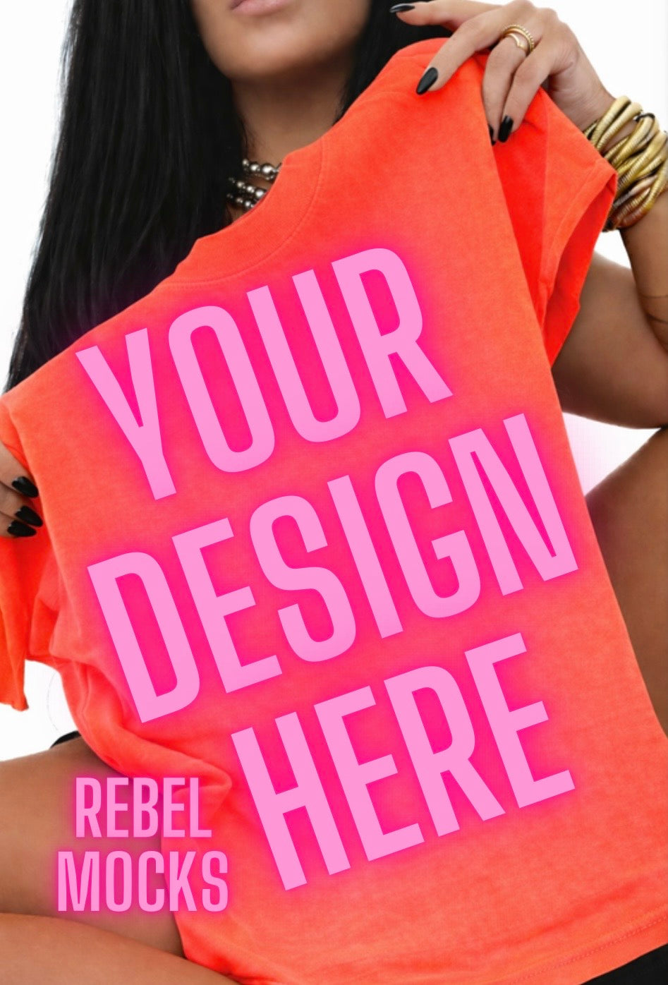 Comfort Colors Neon Red Orange| Edgy Alternative Mock Up