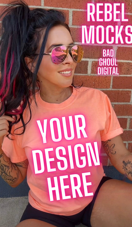 Comfort Colors Cantaloupe Model Mock Up TRENDING