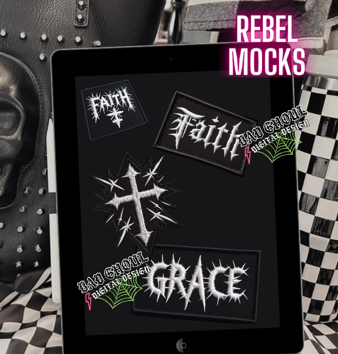 Faith Based faux patch bundle PNG Download