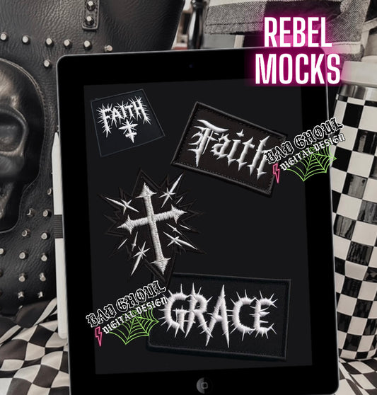 Faith Based faux patch bundle PNG Download