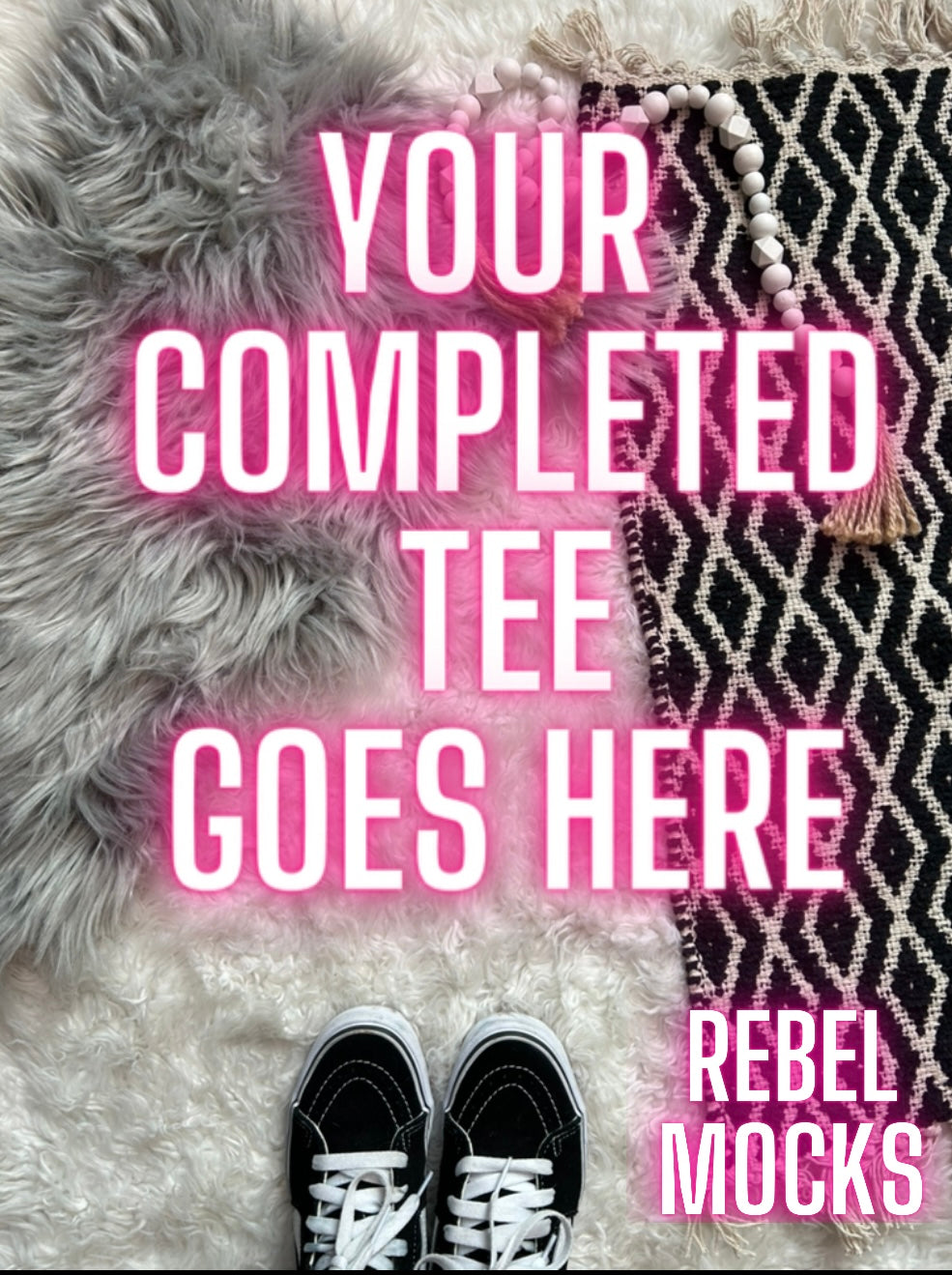 Blank Trendy YOU ADD YOUR TEE Flat Lay Mock Up