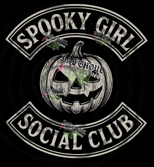 Spooky Girl Social Club Black Fab PNG DOWNLOAD