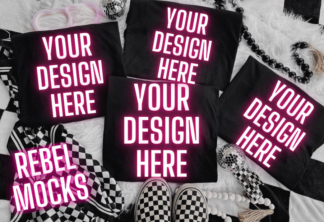 Black Alt Emo Grunge Goth Spooky Flat Lay Trending Mock Up