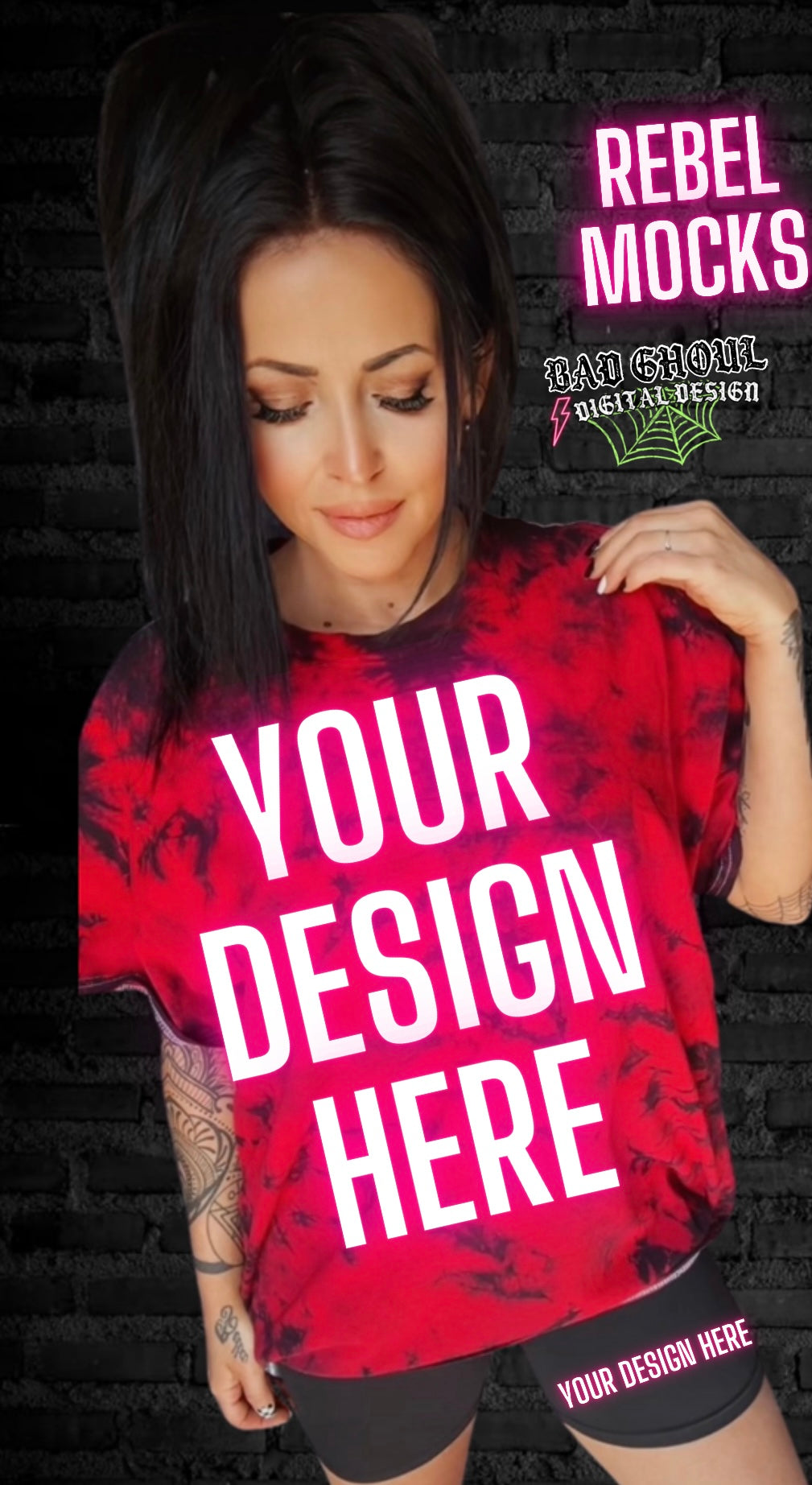 Red & Black IRL Model Mock VIBIN – Rebel Mocks & Badghoul Digital