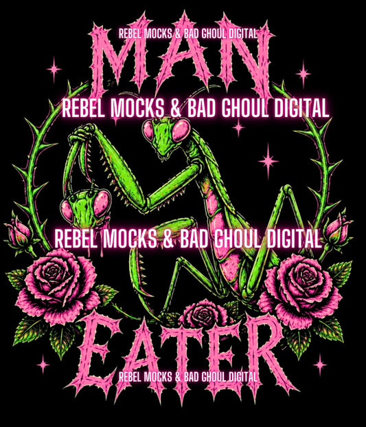 MAN EATER| Black Fabric |PNG DOWNLOAD