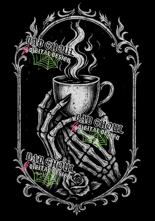 Skelly hot Coffee  PNG DOWNLOAD Black Fab Only