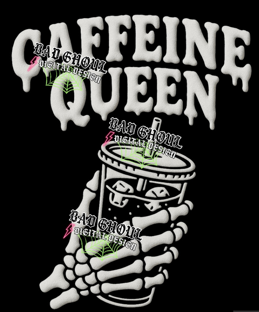 Caffeine Queen Faux Puff PNG DOWNLOAD