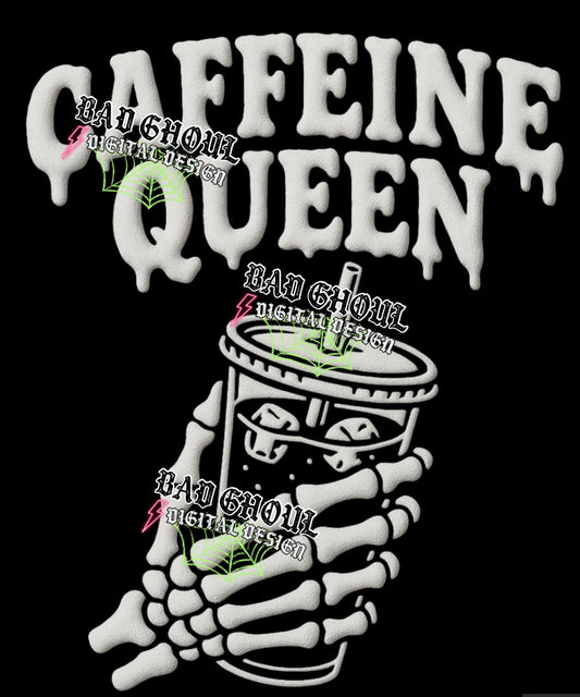 Caffeine Queen Faux Puff PNG DOWNLOAD
