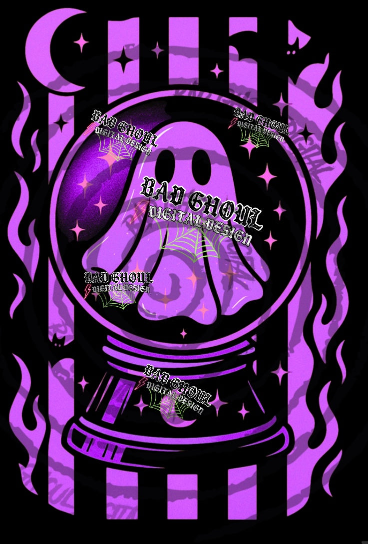 Crystal Ball Ghost PNG DOWNLOAD Black Fab Only