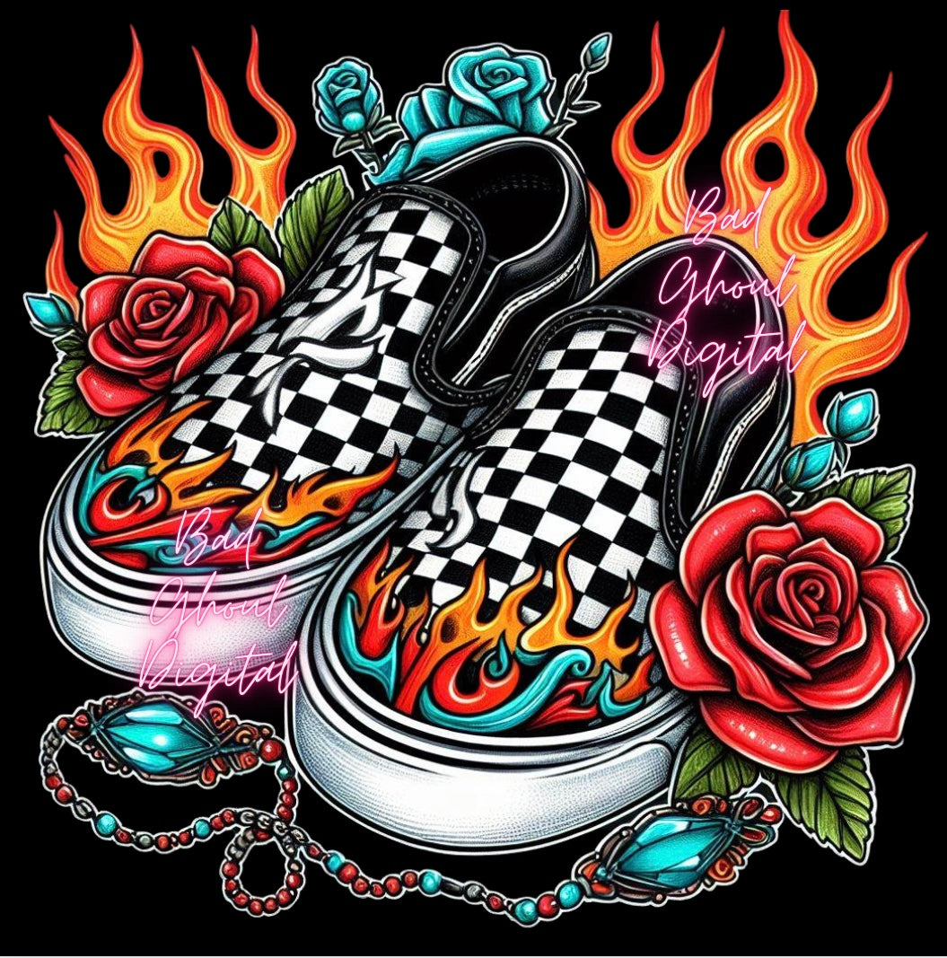 Checkered Vibes PNG Download sub and DTF friendly