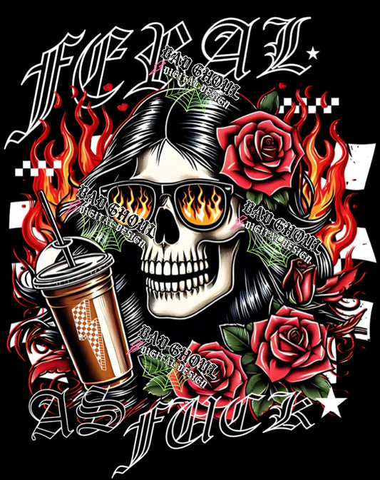 Feral As Fuck plus hat PNG Download