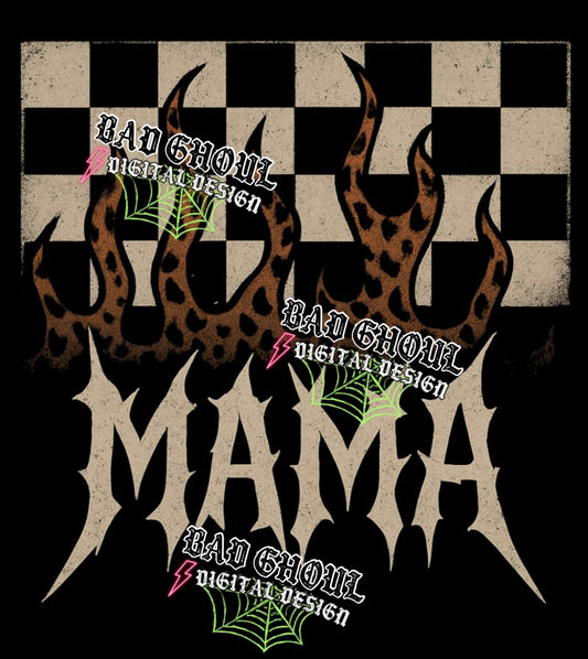 Mama PNG DOWNLOAD Black Fabric Only