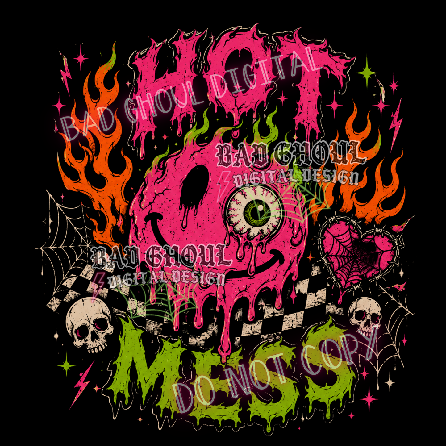 Hot Mess | PNG DOWNLOAD BLACK FAB ONLY