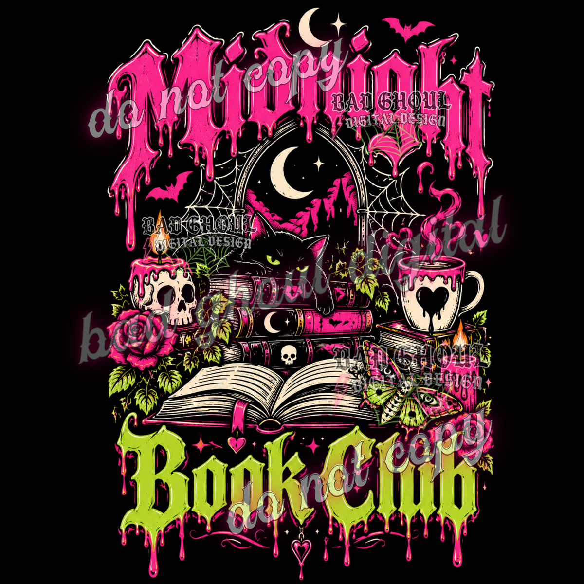 Midnight Book Club I  PNG DOWNLOAD BLACK FAB ONLY
