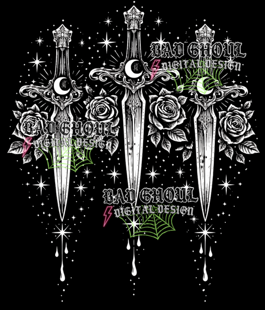 Gothic Daggers | PNG DOWNLOAD BLACK FAB ONLY