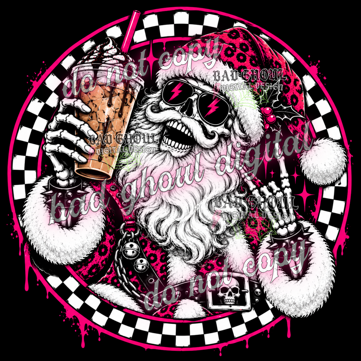 Emo Santa | PNG DOWNLOAD BLACK FAB ONLY