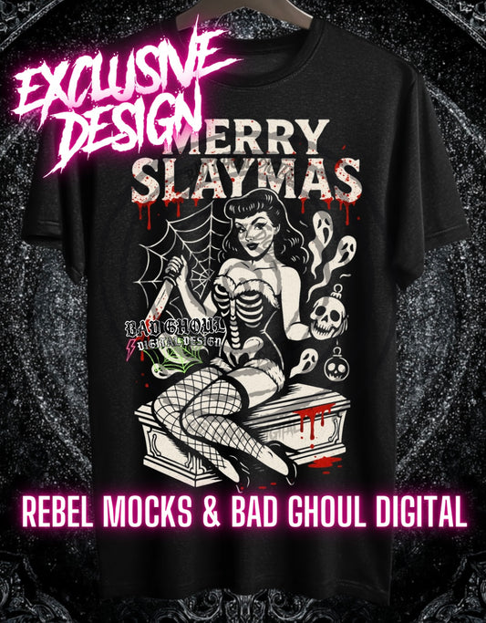 Exclusive Merry Slaymas PNG DOWNLOAD Black Fabric ONLY