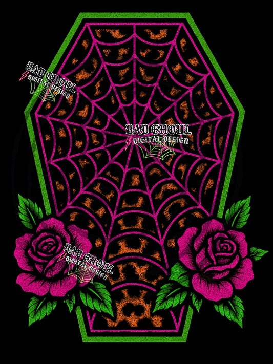Neon Coffin PNG DOWNLOAD black fabric only