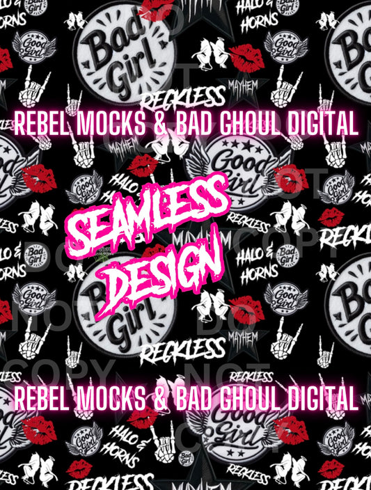 Good Girl Bad Girl Seamless PNG Download