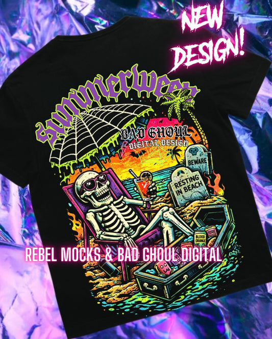 Summerween| Black Fabric |PNG DOWNLOAD